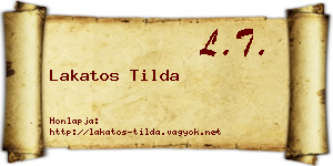 Lakatos Tilda névjegykártya
